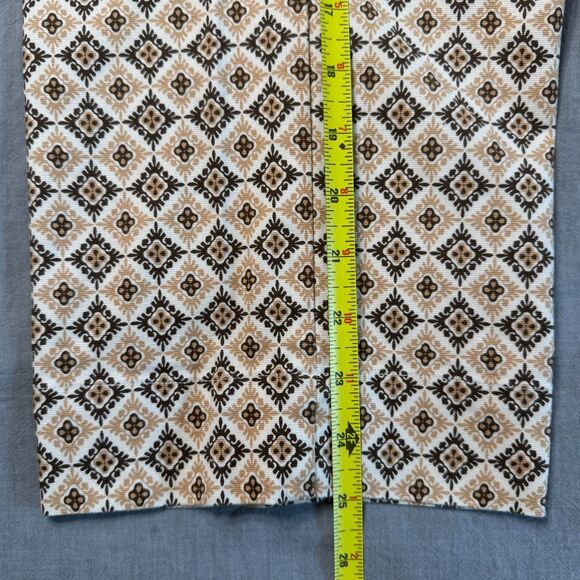 NWOT Talbots Crop Ankle Pants Womens 12 Brown Tan Cream Geometric Tile Stretch - Picture 12 of 14
